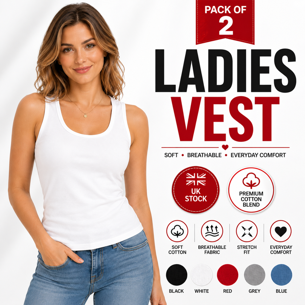 2-Pack Ladies Vest Tops