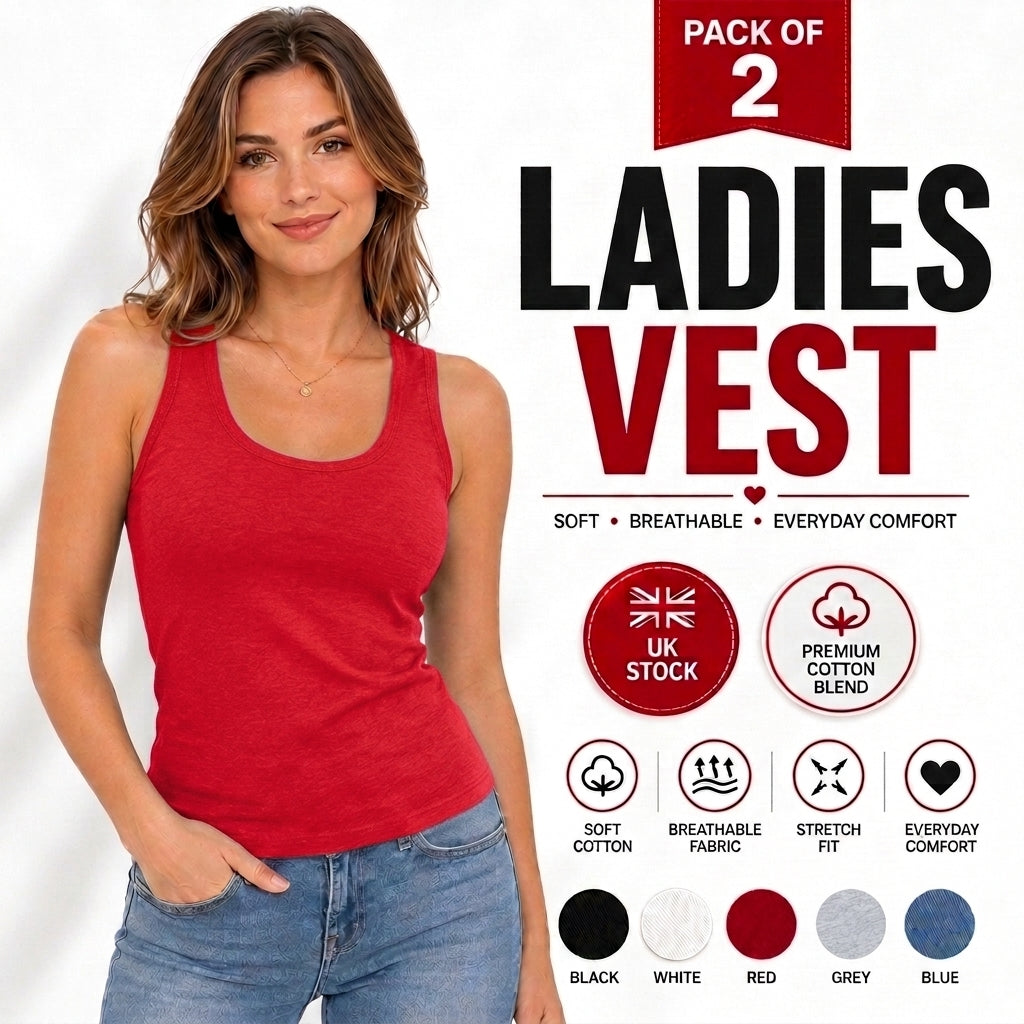 2-Pack Ladies Vest Tops