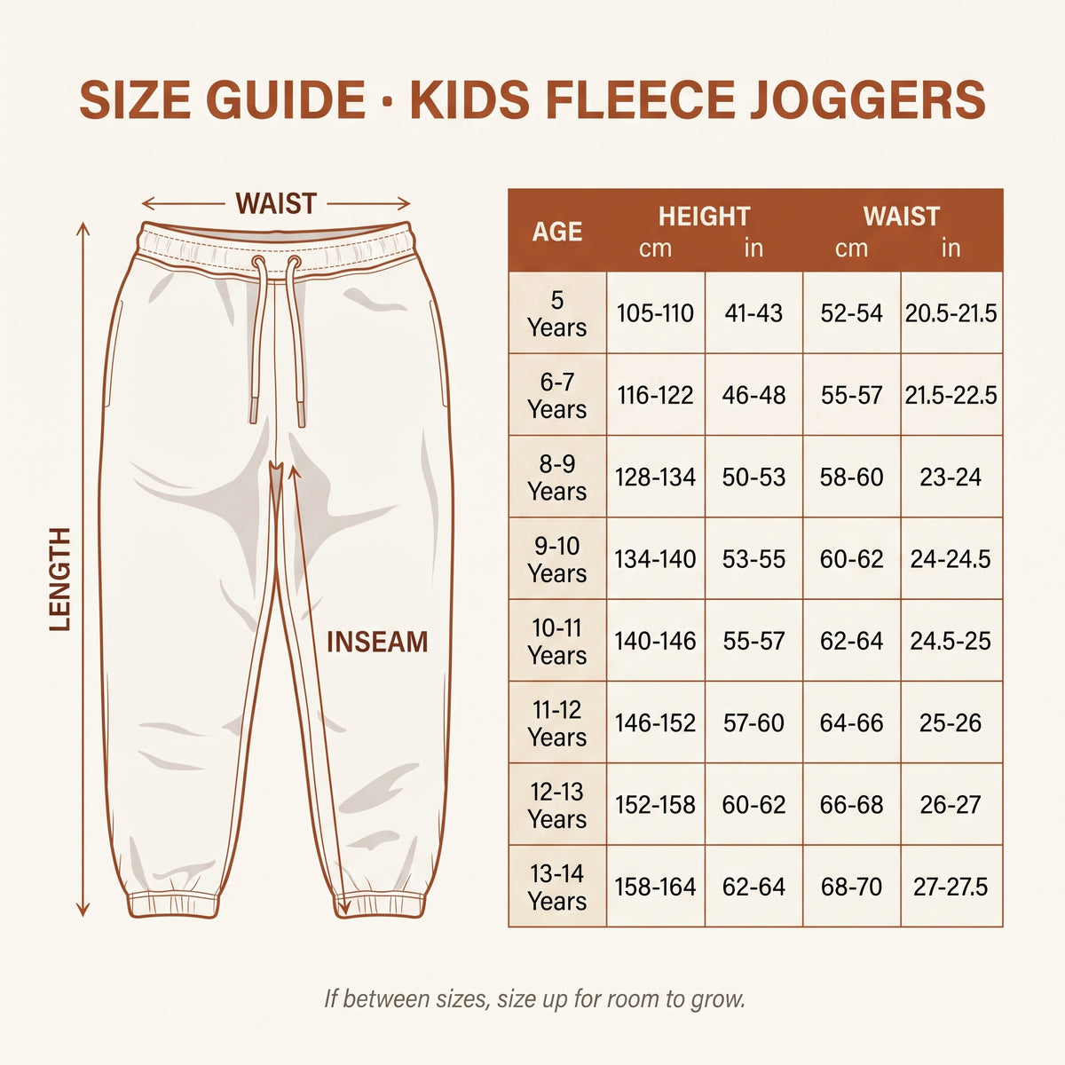 Unisex Kids Fleece Joggers